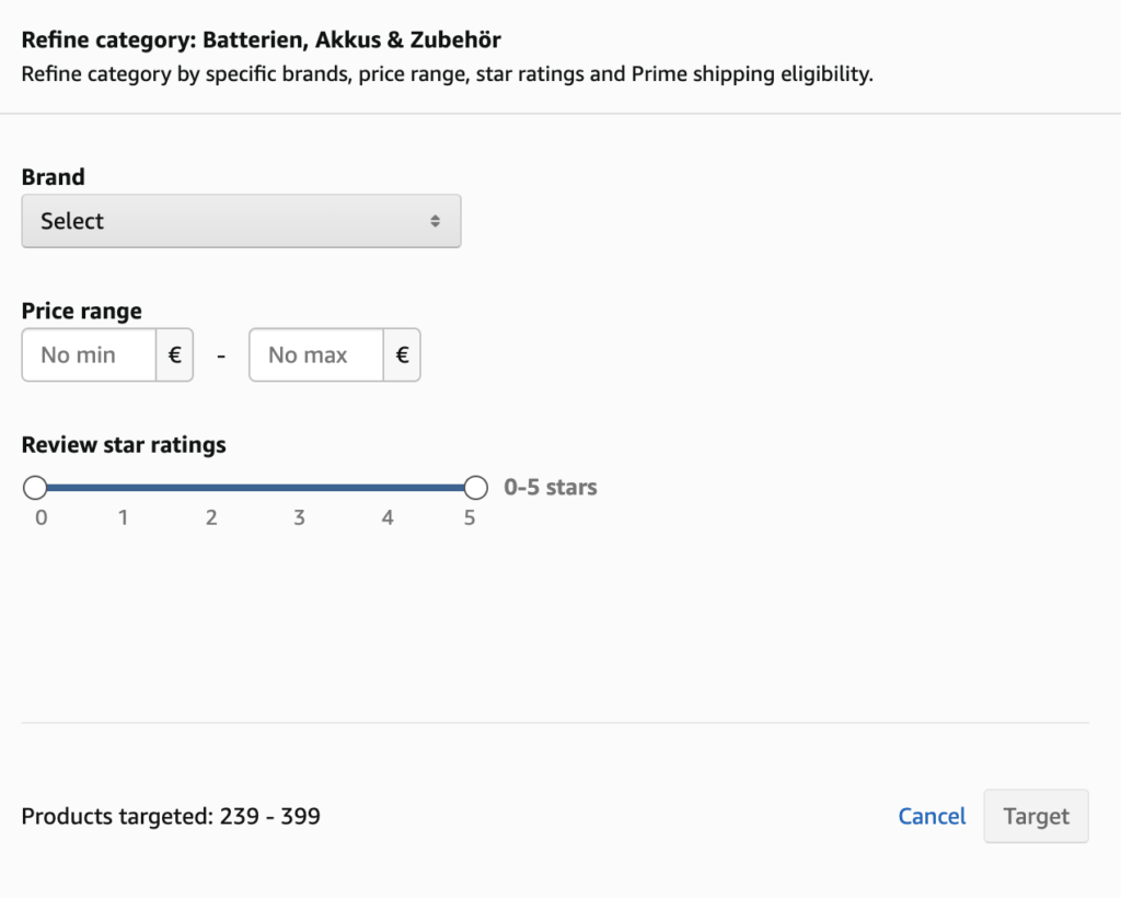 Amazon Ad Categories