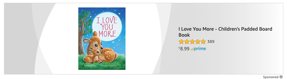 A screen capture of a Sponsored Display ad from a product detail page for a children’s book.