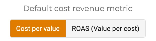 Default cost metric selector in the Finch Platform