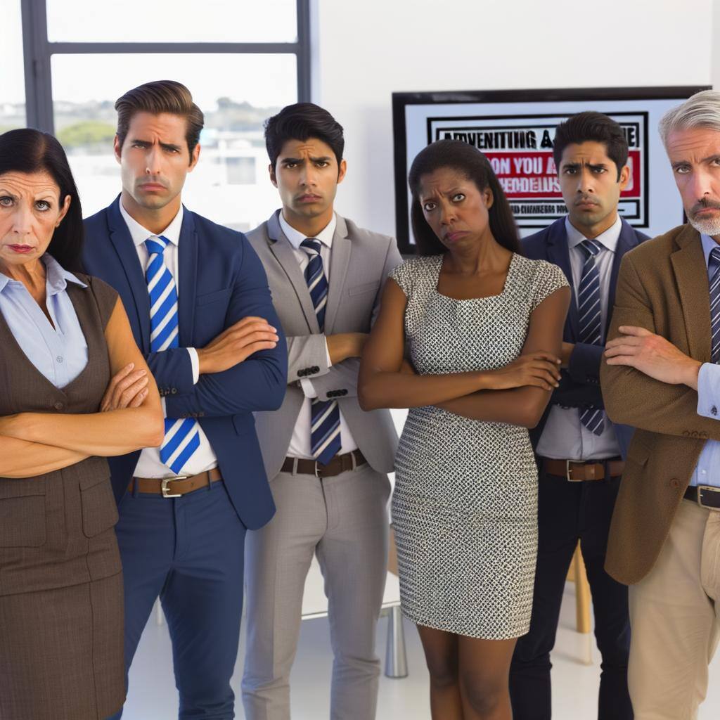 A group of businesspeople dissatisfied with their advertising agency