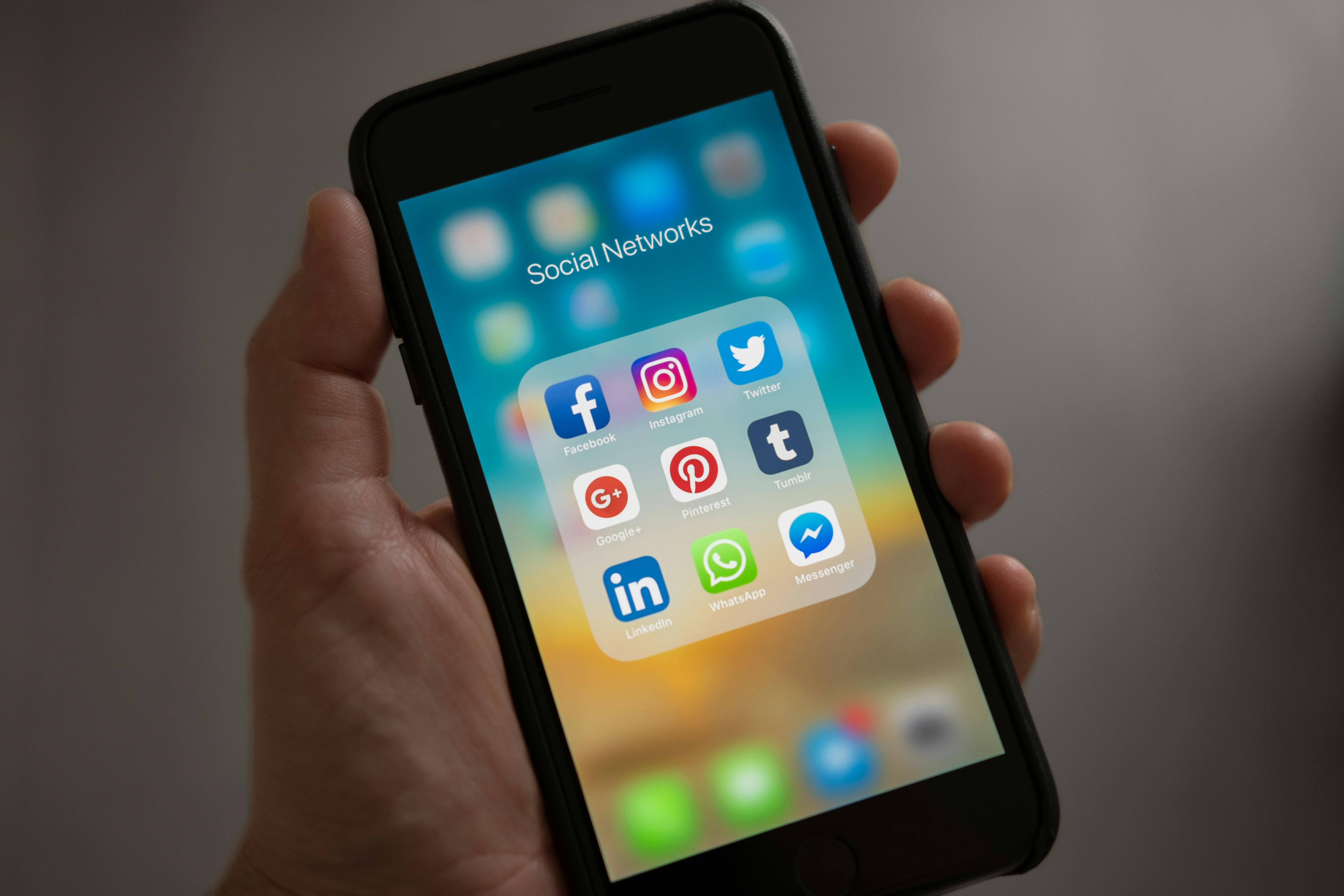 cell phone with social media apps